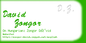 david zongor business card